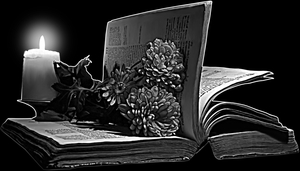 Натюрморт со свечей и книгой - картинки для гравировки
